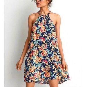 AMERICAN EAGLE OUTFITTERS Floral Cottagecore Halter Dress Size Small